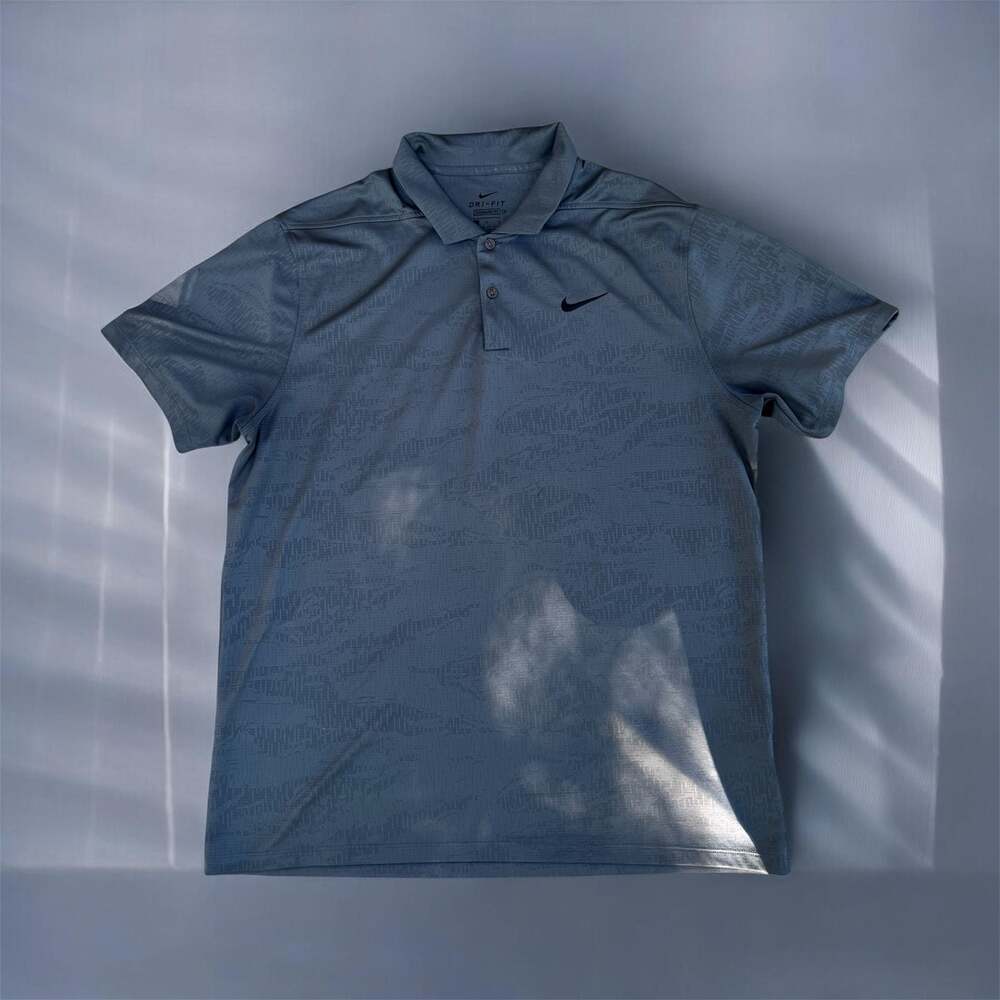 Nike Men's Dri-FIT Tiger Woods Golf Polo Gray Contour Camo Graphic Shirt
